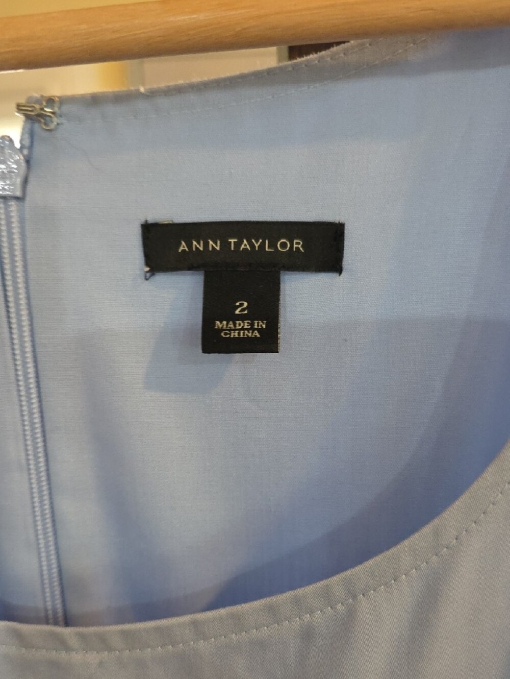 Ann Taylor Pale Blue Sleeveless Scoop-Neck Pleated Midi Dress - Picture 2 of 4
